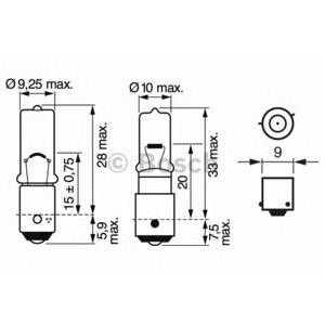 крушка за габарити, рег. номер, парк светлини BOSCH 1 987 302 232 