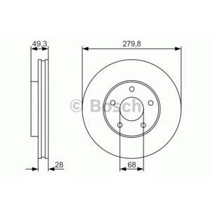 спирачен диск BOSCH 0 986 479 R90
