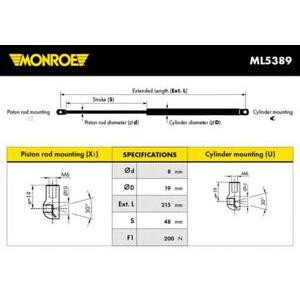 амортисьор за преден капак MONROE ML5389