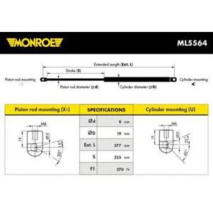 амортисьор за преден капак MONROE ML5564