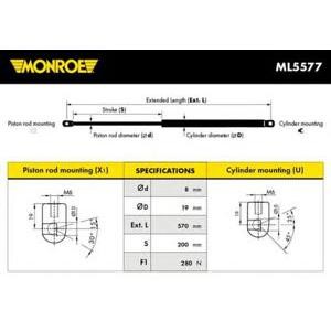 амортисьор за преден капак MONROE ML5577 