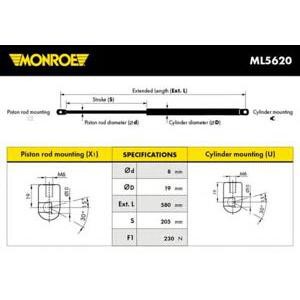амортисьор за преден капак MONROE ML5620 