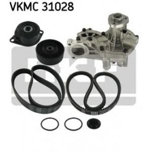 водна помпа + комплект пистови ремъци клиновидно оребряване SKF VKMC 31028 